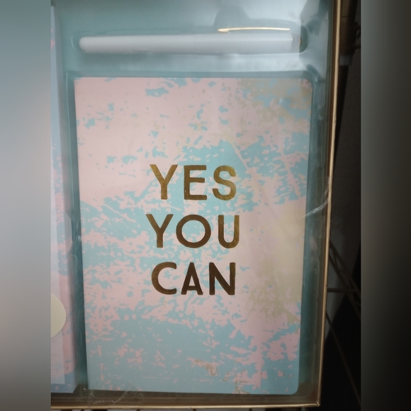 Stationery Set. ECCOLO 3 Piece Glam Metallic Gold w/Pink and Blue. NWT - Picture 3 of 7